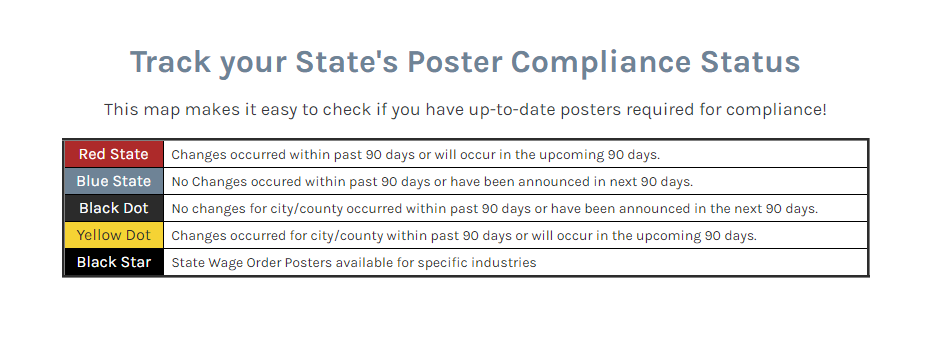 Track your State's Poster Compliance Status